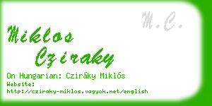 miklos cziraky business card