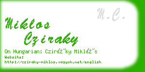miklos cziraky business card